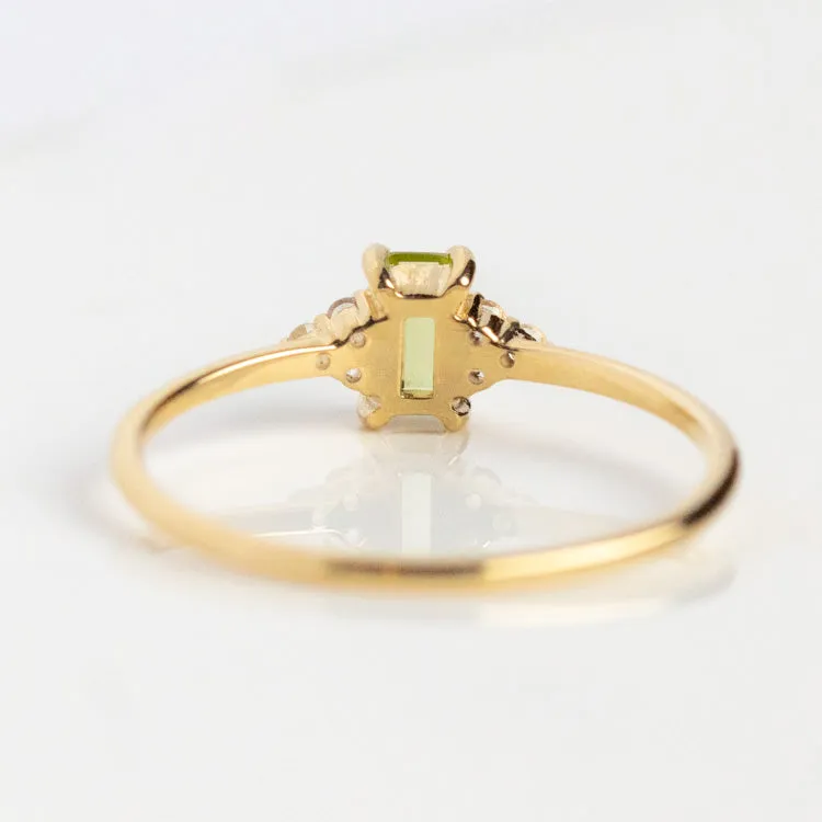 Solid Gold Pretty Peridot Ring