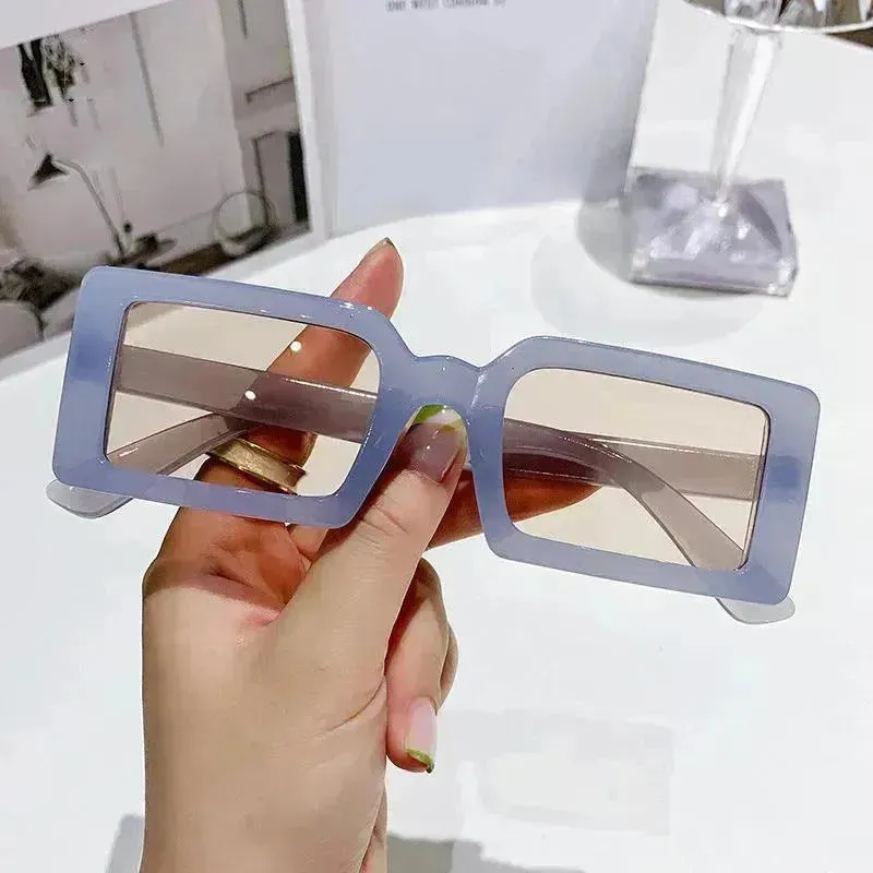 Stylish Beach Jelly Color Square Frame Sunglasses