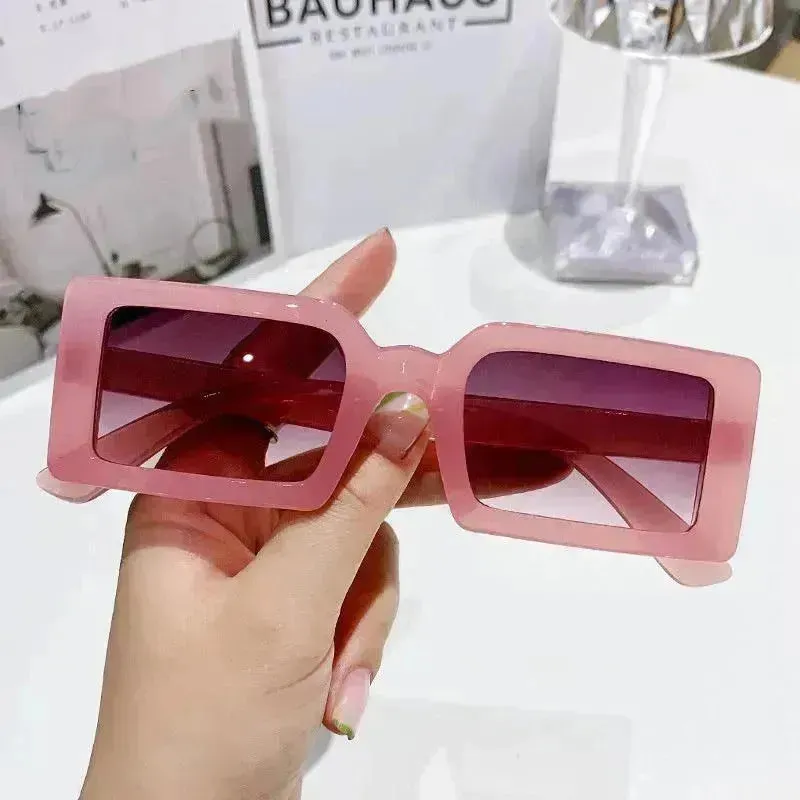 Stylish Beach Jelly Color Square Frame Sunglasses