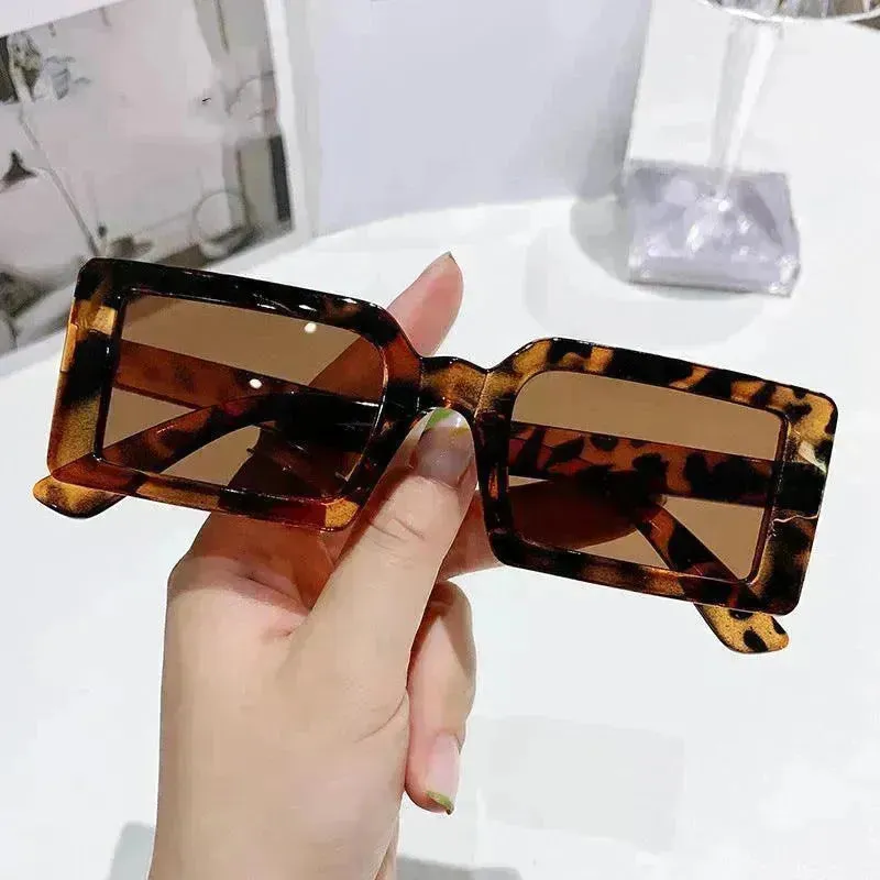 Stylish Beach Jelly Color Square Frame Sunglasses