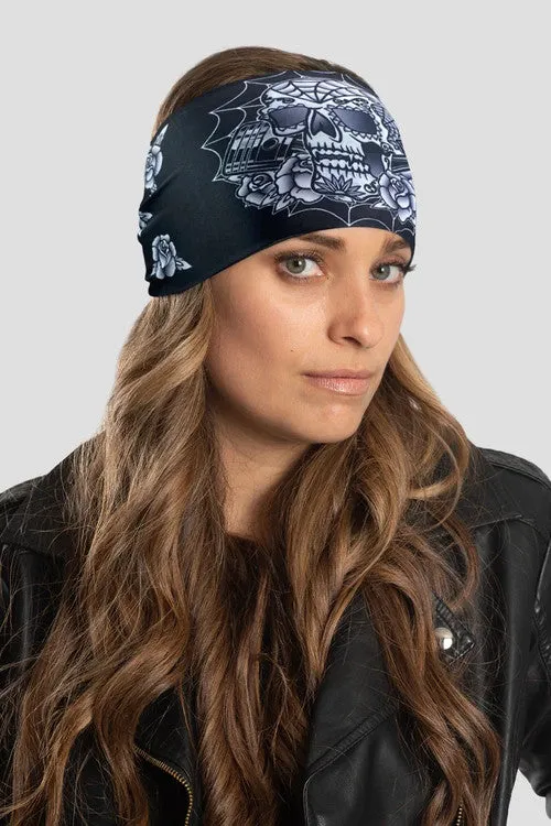 Sugar Skull Soaker Headband - Antelope Creek Leather