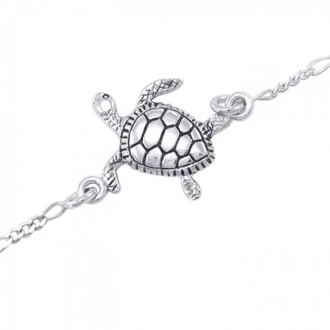 Turtle Sterling Silver Anklet TBG380