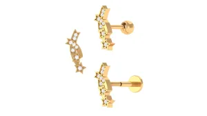 Unique Diamond Star Celestial Climber Earring