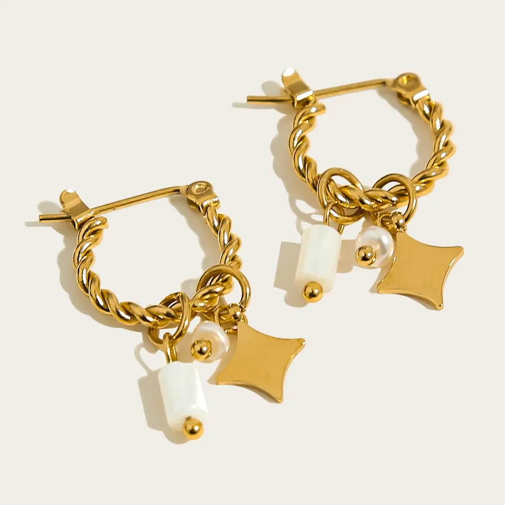 Vintage 18K Gold Plated Hoop Earrings