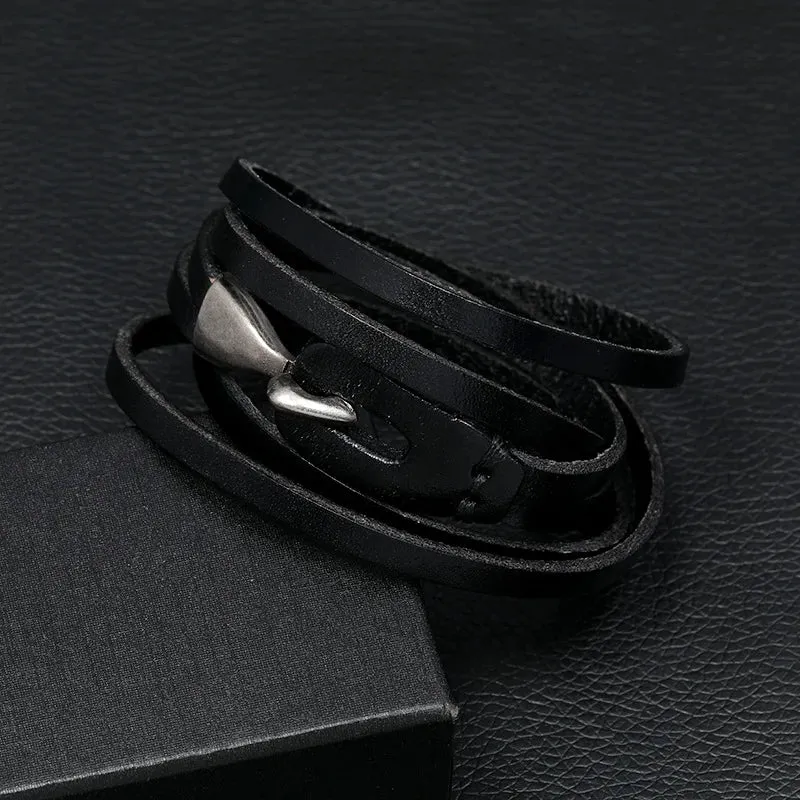 Vintage Irregular Men Genuine Leather Bracelets Wide Brown Cuff Wrap Bracelets;Bangles Punk Wristband Women Men Jewelry