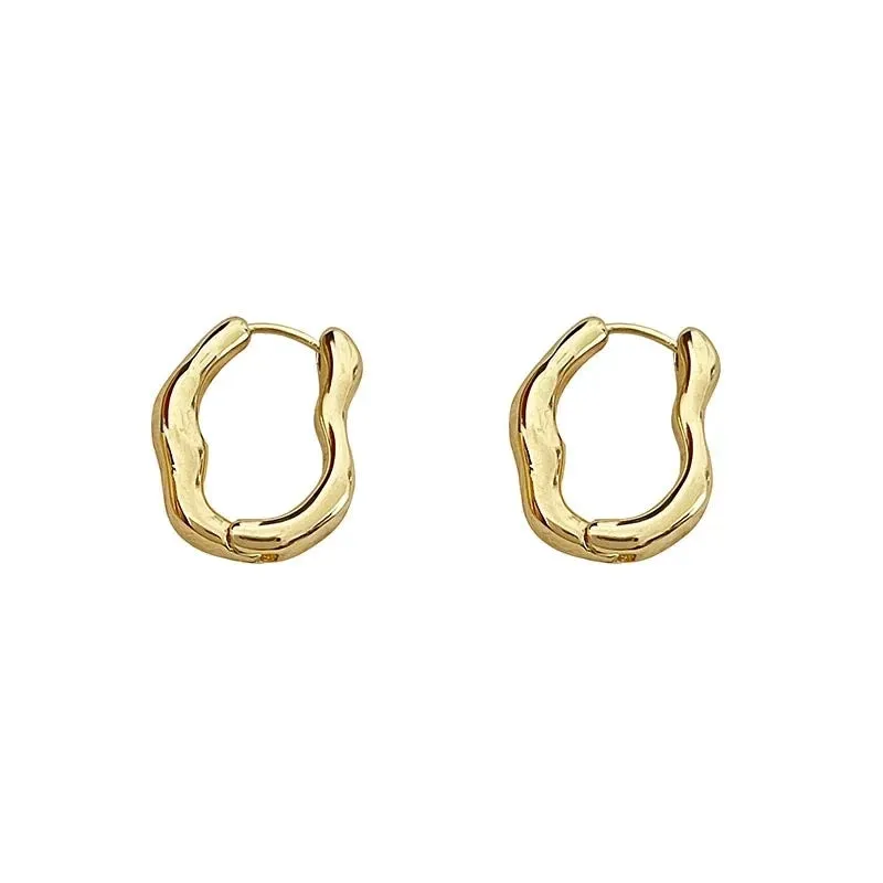 Vintage Smooth Metal Hoop Earrings