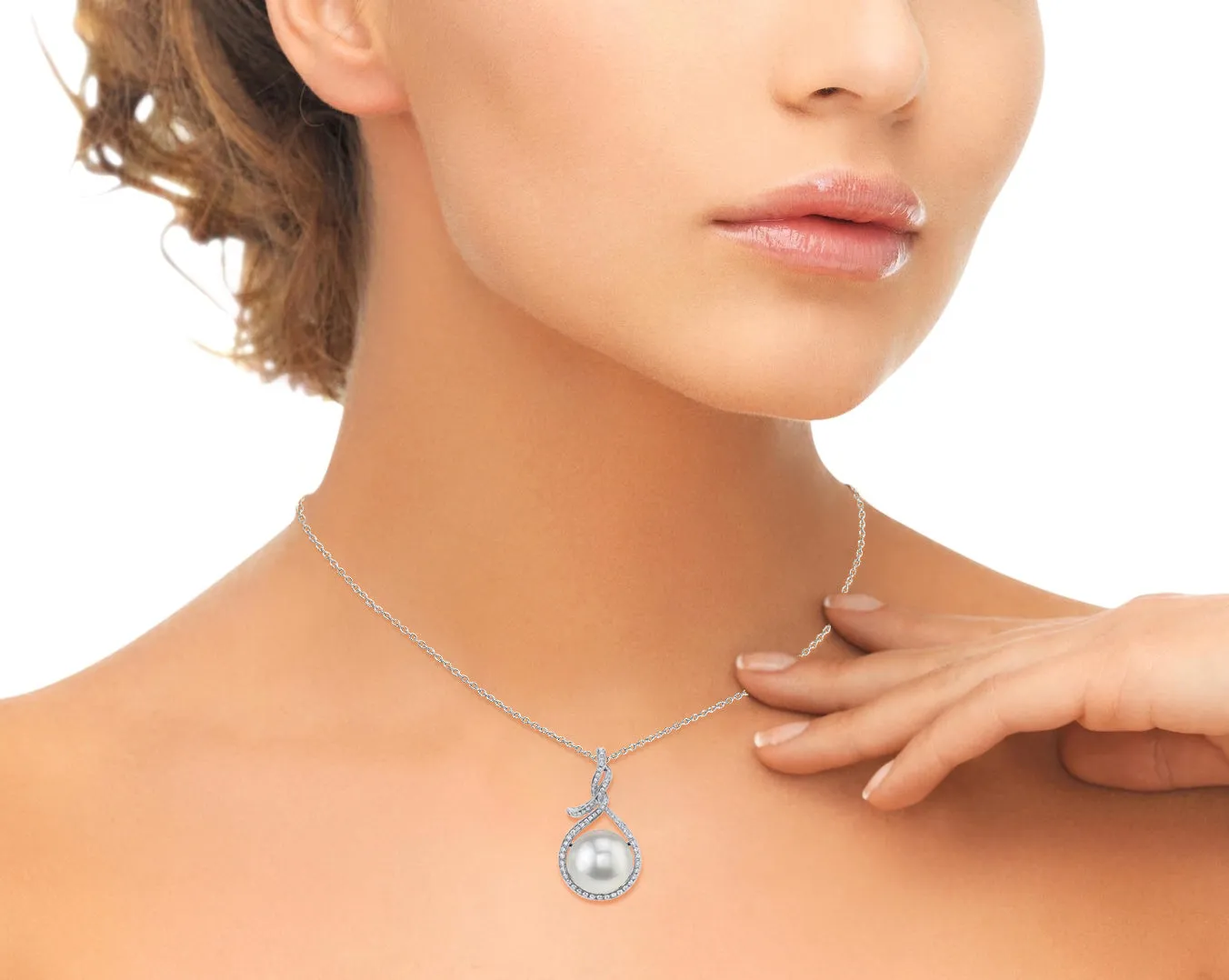 White South Sea Pearl & Diamond Glitterati Pendant