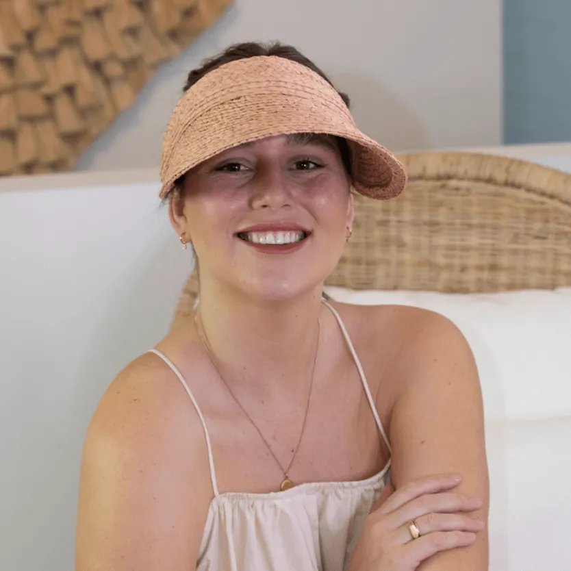 Winnie Raffia Visor | Pink